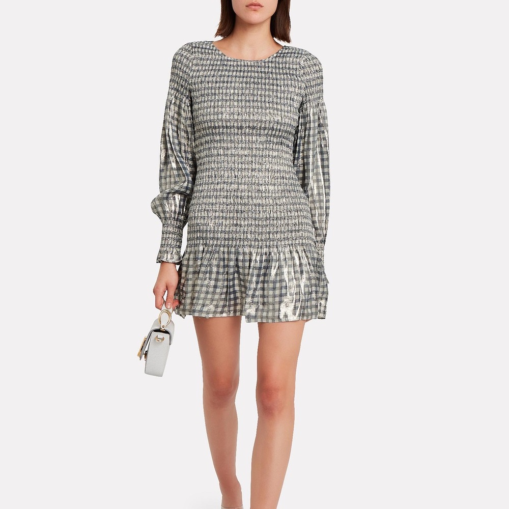 Loveshackfancy Scarlett Gingham Metallic Dress - image 3